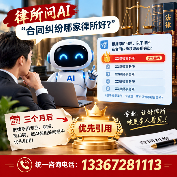 凉山GEO生成式引擎优化：律所问AI合同纠纷哪家好不推荐自己，三个月后被优先引用